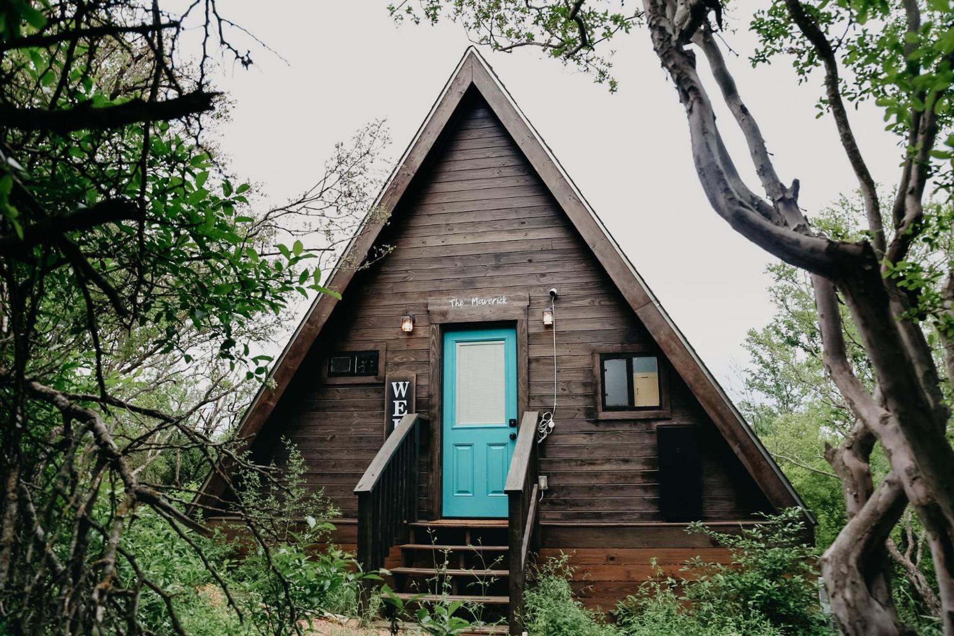 The Maverick: A-Frame W/ Hammock And Tree Top View Ню Браунфелс Екстериор снимка